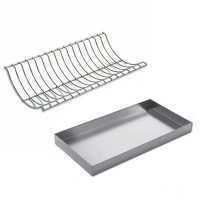 Grille concave pour four 45x80 (spécifique pour rôtisserie) avec plat à bords hauts