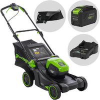 Greenworks GD48LM41II - Tondeuse &agrave; gazon &agrave; batterie - 48 V/4 Ah - Largeur de coupe 41 cm