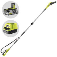 Ryobi RY18PP20A-0 - &Eacute;lagueuse &agrave; batterie sur perche t&eacute;lescopique - Guide 20 cm - 18 V/4 Ah
