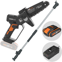 Worx WG327E - &Eacute;lagueuse sur batterie + perche de rallonge de 125 cm - 20 V 2 Ah