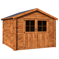 D&eacute;cor et Jardin Valodeal marron - Abri de jardin en bois - Avec fen&ecirc;tres frontales - 298 &times; 298 &times; 245 cm