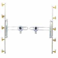 Couple de rampes inox de d&eacute;sherbage &agrave; jets papillon laiton 5+5 &eacute;quip&eacute; de supports INOX