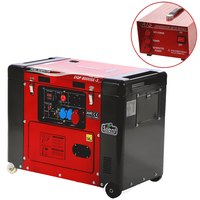 GeoTech Pro DGP8000SE-3 - Groupe électrogène diesel silencieux sur chariot avec AVR 6 kW - Continu 5.5 kW Triphasé + ATS