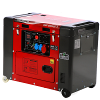 GeoTech Pro DGP8000SE-3 - Groupe électrogène diesel silencieux sur chariot avec AVR 6 kW - Continu 5.5 kW Triphasé