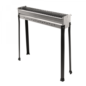 Barbecue &agrave; charbon sp&eacute;cial brochettes en acier inox - Zone de cuisson 80x15 cm