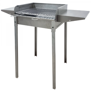 Barbecue &agrave; charbon Seven Italy Peppino - Grille en acier chrom&eacute; de 47.5x37 cm
